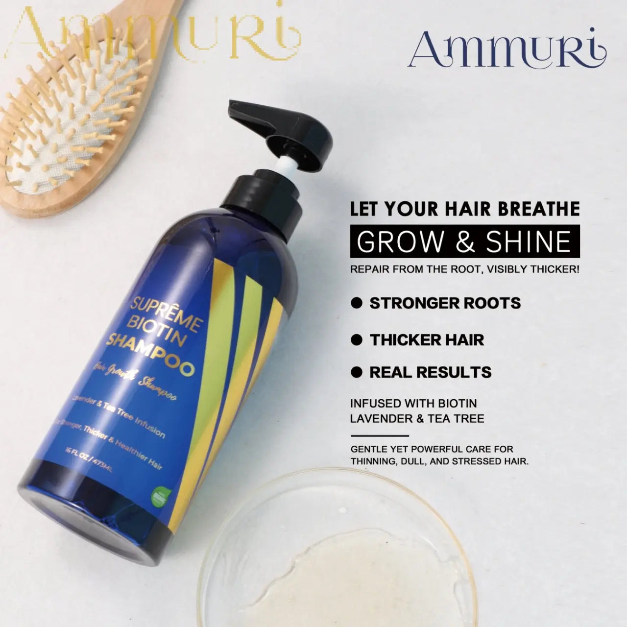 Ammuri Biotin DHT Blocker Shampoo Sulfate-Free Hair Loss Treatment