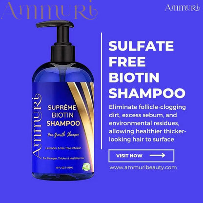 Ammuri Biotin DHT Blocker Shampoo Sulfate-Free Hair Loss Treatment