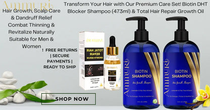 Ammuri Biotin DHT Blocker Shampoo & Hair Repair Oil Set