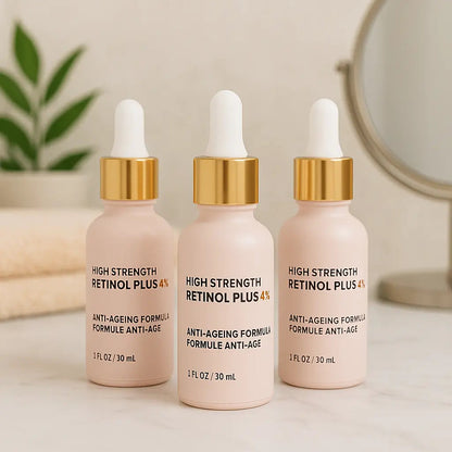 Ammuri High Strength Retinol Serum 4% Plus – Anti-Ageing Formula for Wrinkles, Fine Lines, Dark Spots & Firming – Face Serum with Vitamin Support – 3 Pack (30ml Each)