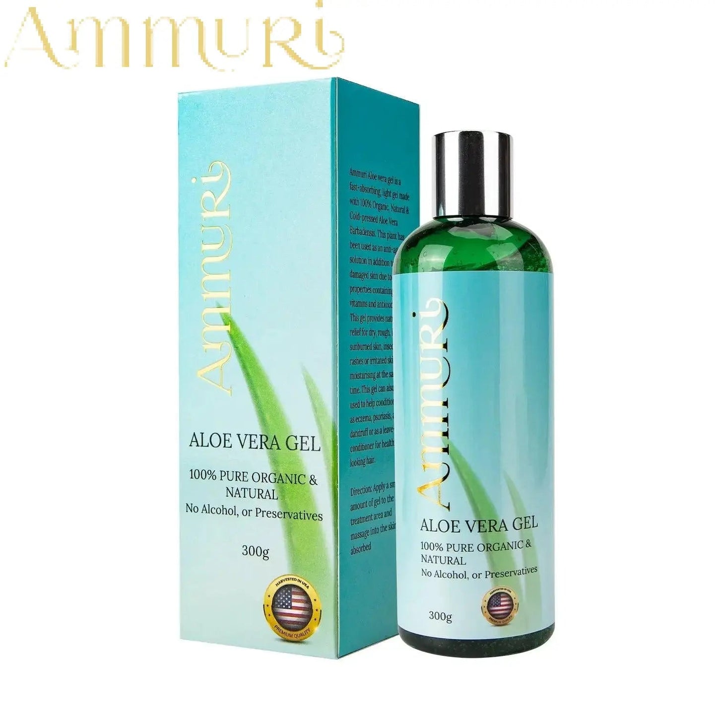Ammuri Organic Aloe Vera Gel 300g - Pure Natural Hydration