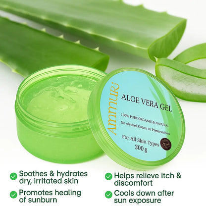 Ammuri Organic Aloe Vera Gel for Psoriasis - 300g