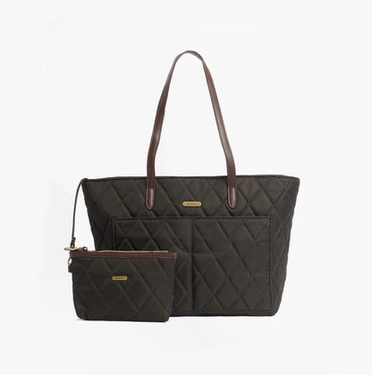 Barbour QUILTED Womens Tote Bag & Purse Olive