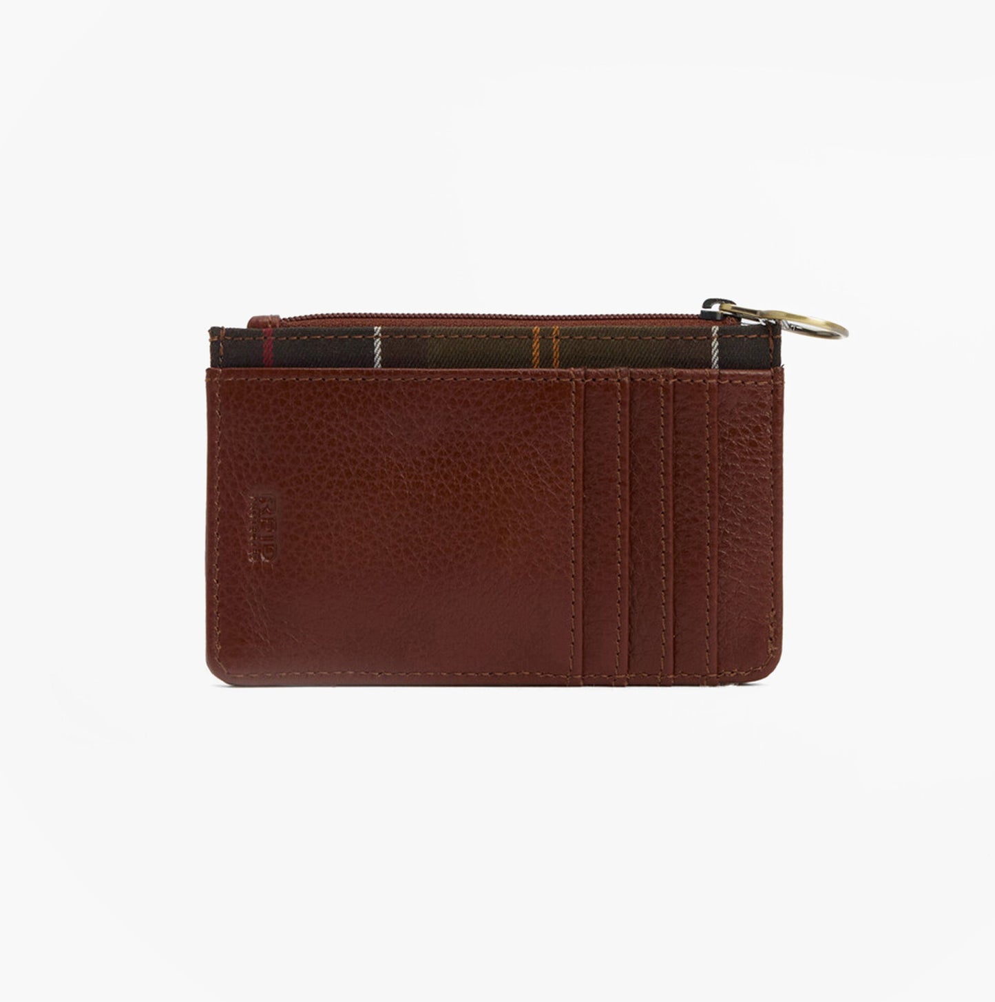Barbour ALDER LEATHER Card Holder Womens Brown/Classic