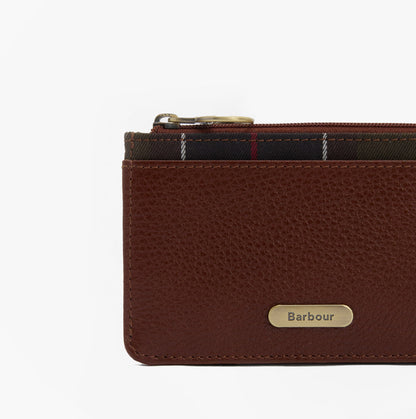 Barbour ALDER LEATHER Card Holder Womens Brown/Classic