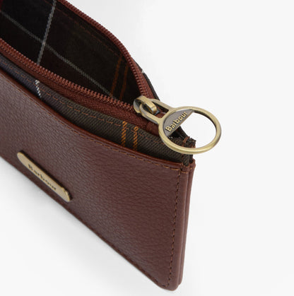 Barbour ALDER LEATHER Card Holder Womens Brown/Classic