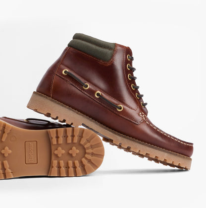 Barbour TILLER Mens Moccasin Boots Mahogany