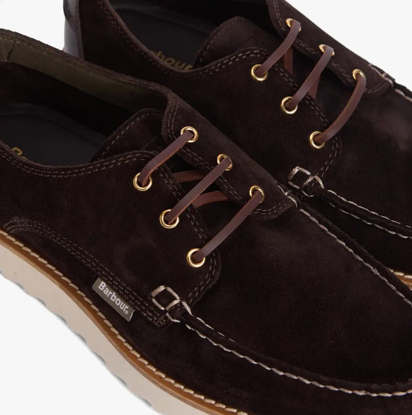 Barbour AYDON Mens Derby Shoes Dark Brown Suede