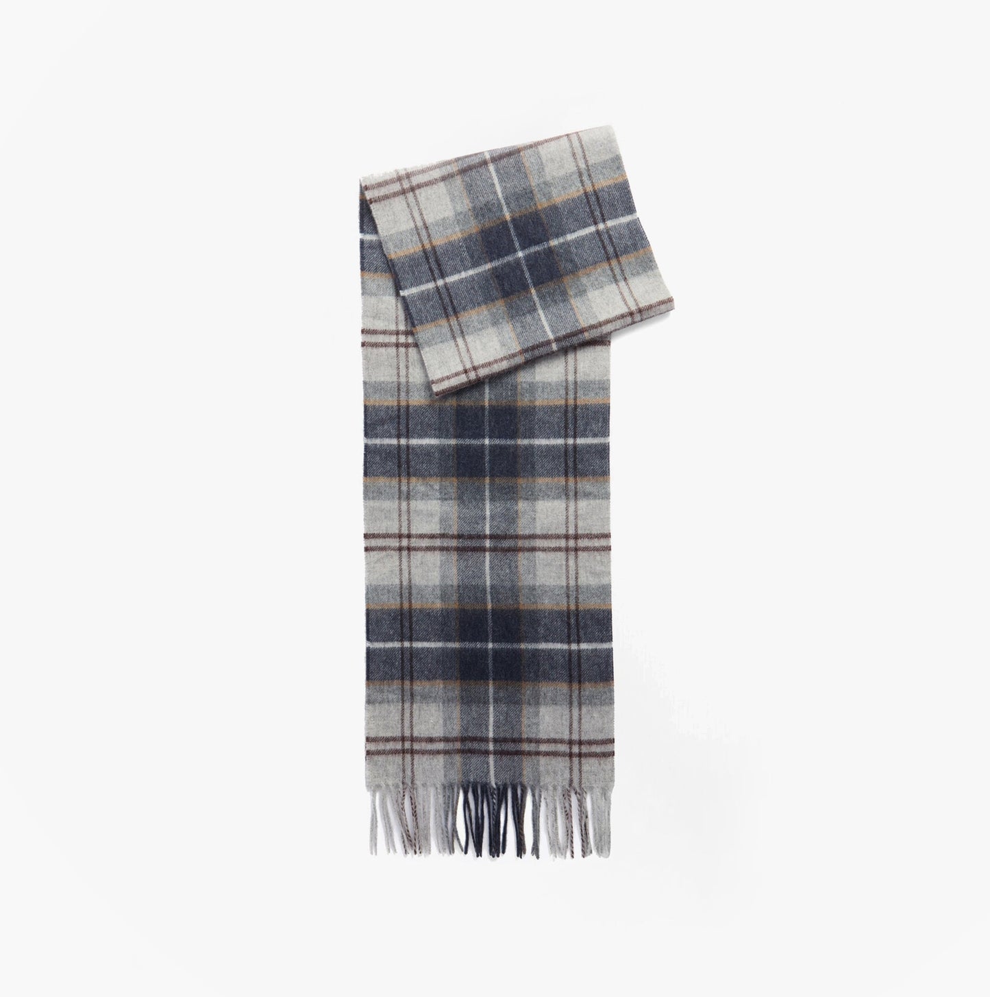 Barbour WOOL CASHMERE TARTAN Mens Winter Grey Midnight