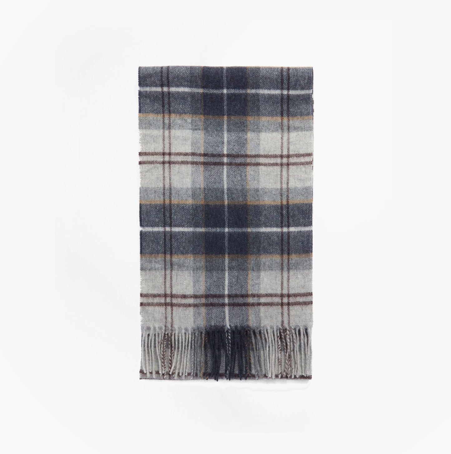 Barbour WOOL CASHMERE TARTAN Mens Winter Grey Midnight