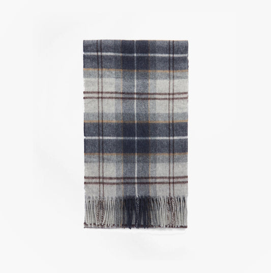 Barbour WOOL CASHMERE TARTAN Mens Winter Grey Midnight