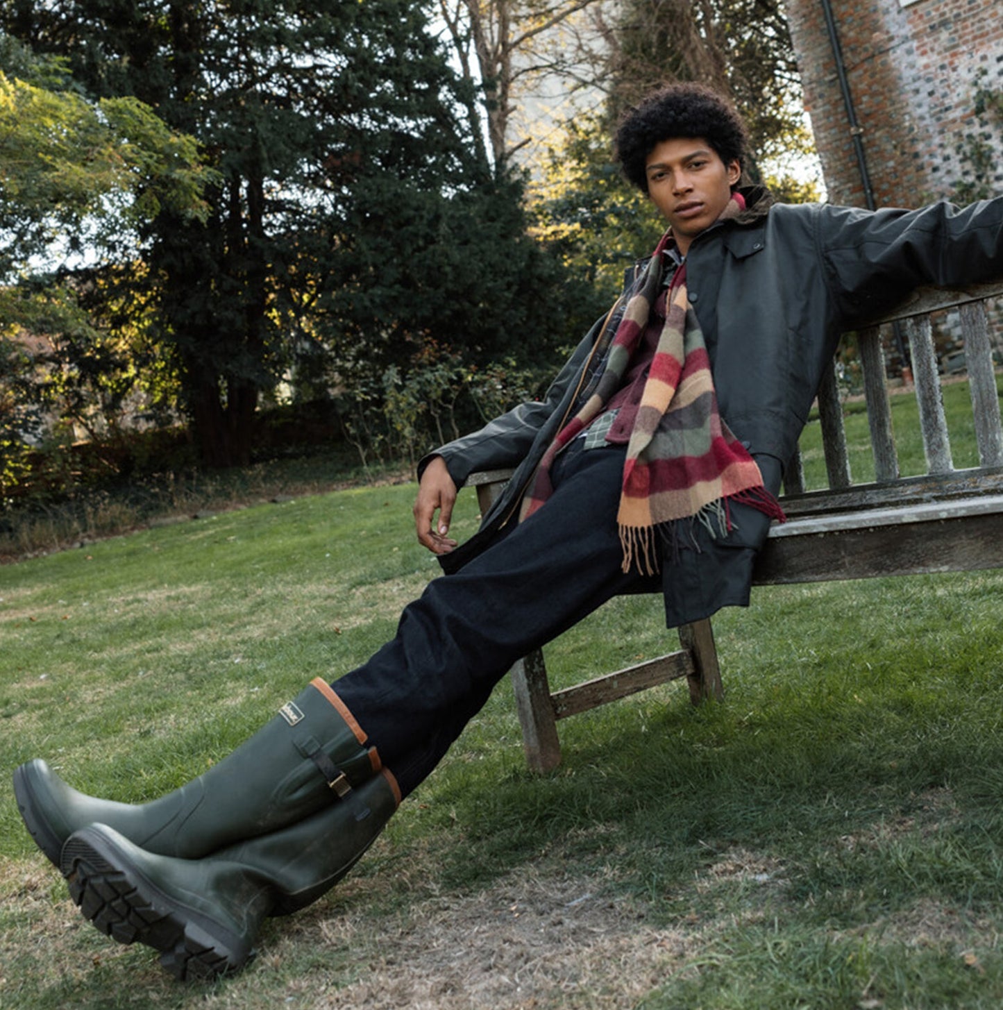 Barbour LAMBSWOOL TATTERSALL Scarf Unisex Adults Tawny Port