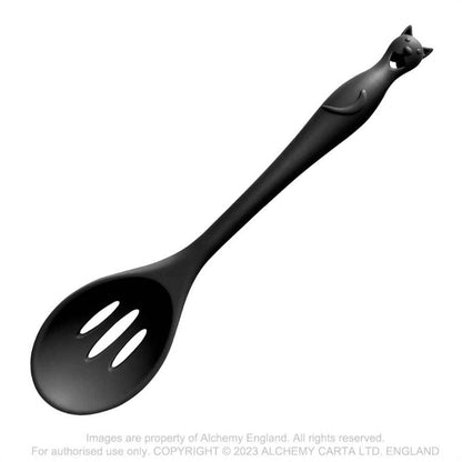 Alchemy Black Cat Silicone Slotted Spoon