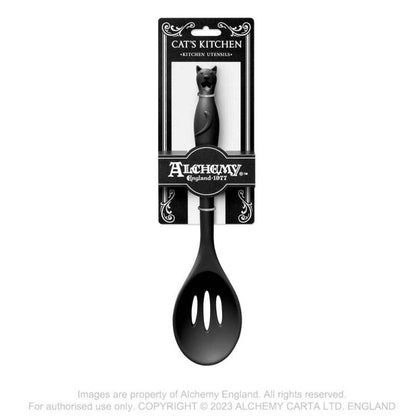 Alchemy Black Cat Silicone Slotted Spoon