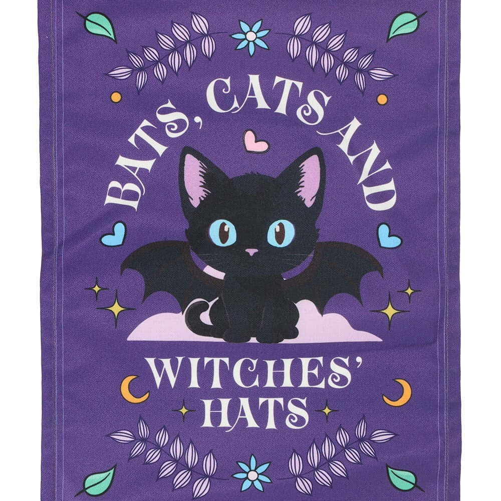 Gothic Gifts  Bats, Cats and Witches Hats Fabric Wall Hanging
