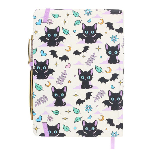 Gothic Gifts Cute and Creepy Print A5 Notebook with Amethyst Pen