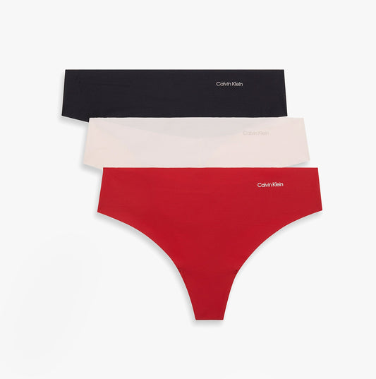 Calvin Klein Womens Invisible 3 Pack Thong Multi