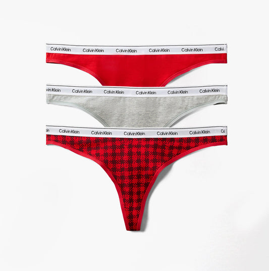 Calvin Klein Icon Logo Womens 3 Pack Thong Multi