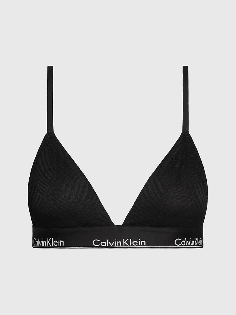 Calvin Klein MODERN LACE Lightly Lined Triangle Bra Womens Black