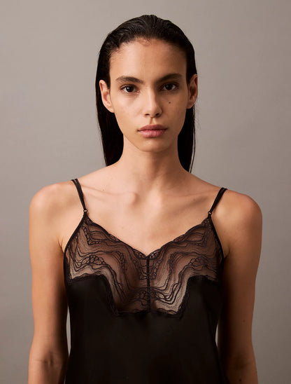 Calvin Klein CK INSTINCT Satin Night Dress Chemise Black