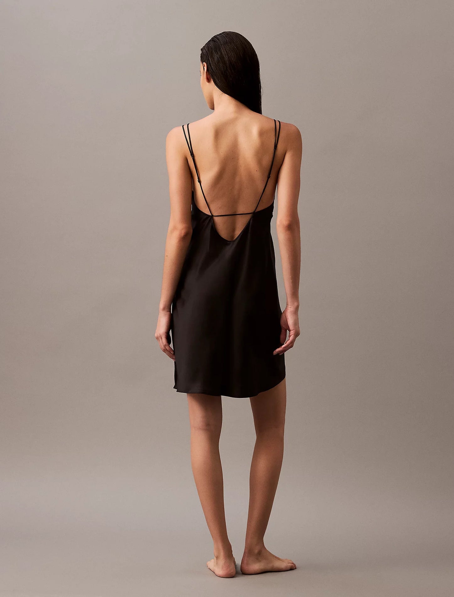 Calvin Klein CK INSTINCT Satin Night Dress Chemise Black