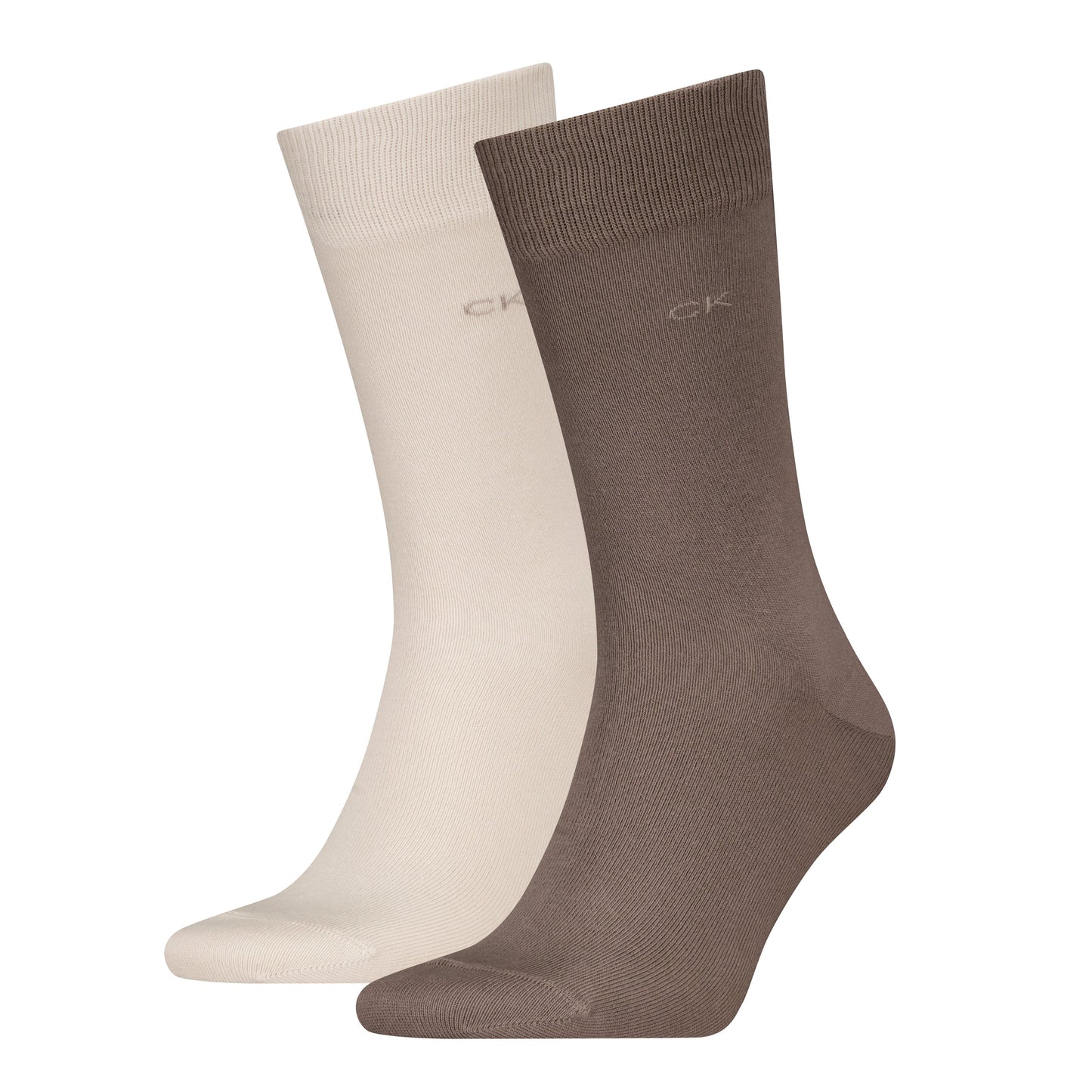 Calvin Klein 2 Pack Mens Crew Classic Socks Clay