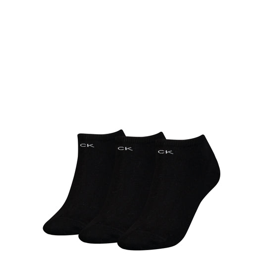 Calvin Klein 3 Pack Womens Ankle Trainer Socks Black