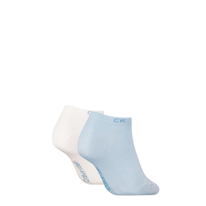 Calvin Klein 2 Pack Womens Ankle Trainer Socks Blue Combo