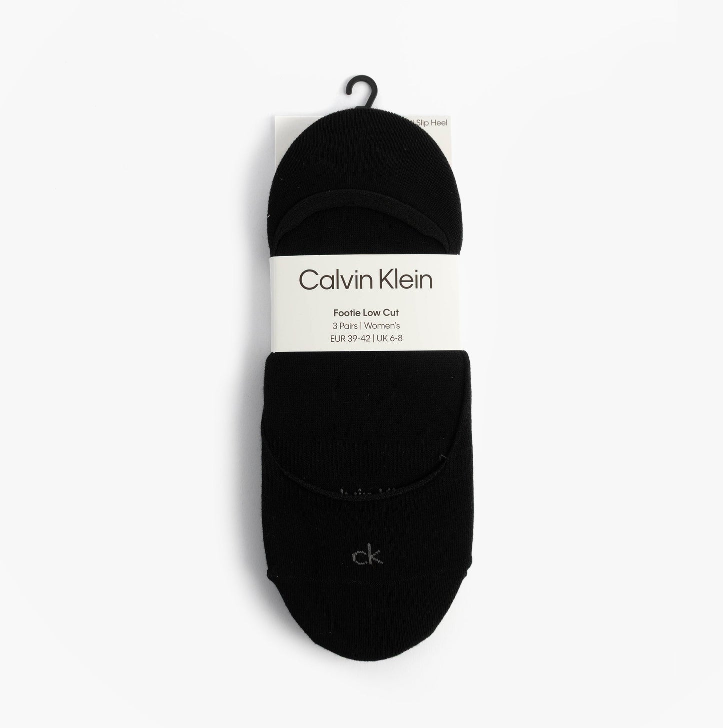 Calvin Klein 3 Pack Footie Womens Socks Black