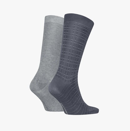 Calvin Klein 2 Pack Grid Mens Socks Dark Grey