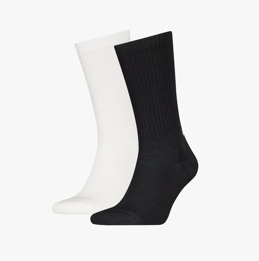 Calvin Klein 2 Pack Back Logo Mens Socks Black & White