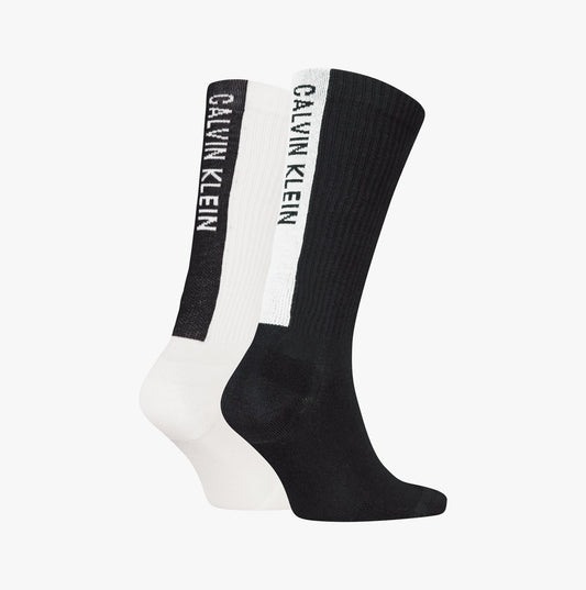 Calvin Klein 2 Pack Back Logo Mens Socks Black & White