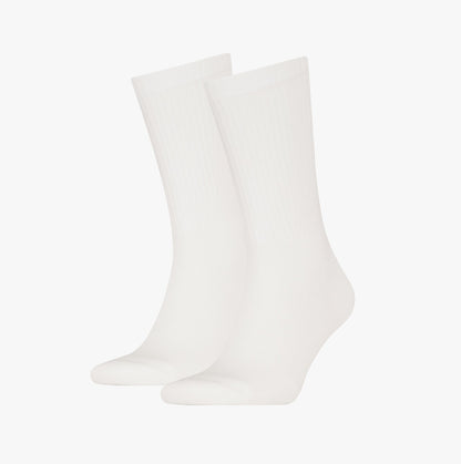Calvin Klein 2 Pack Back Logo Mens Socks White
