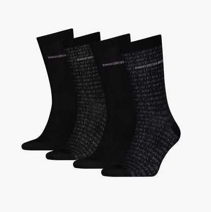 Calvin Klein 4 Pack Giftbox AOP Mens Socks Black