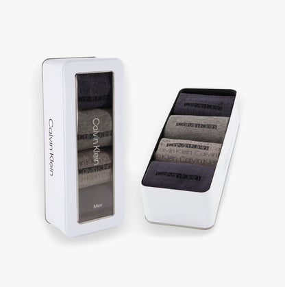 Calvin Klein 4 Pack Giftbox AOP Mens Socks Grey Combo