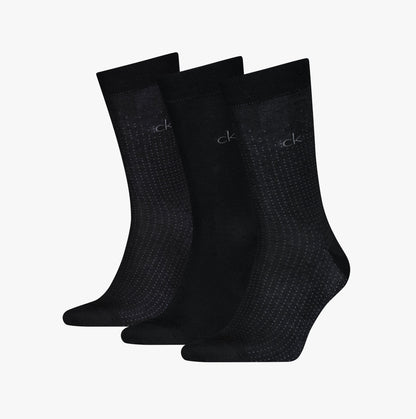 Calvin Klein 3 Pack Giftbox Dropknee Mens Socks Black