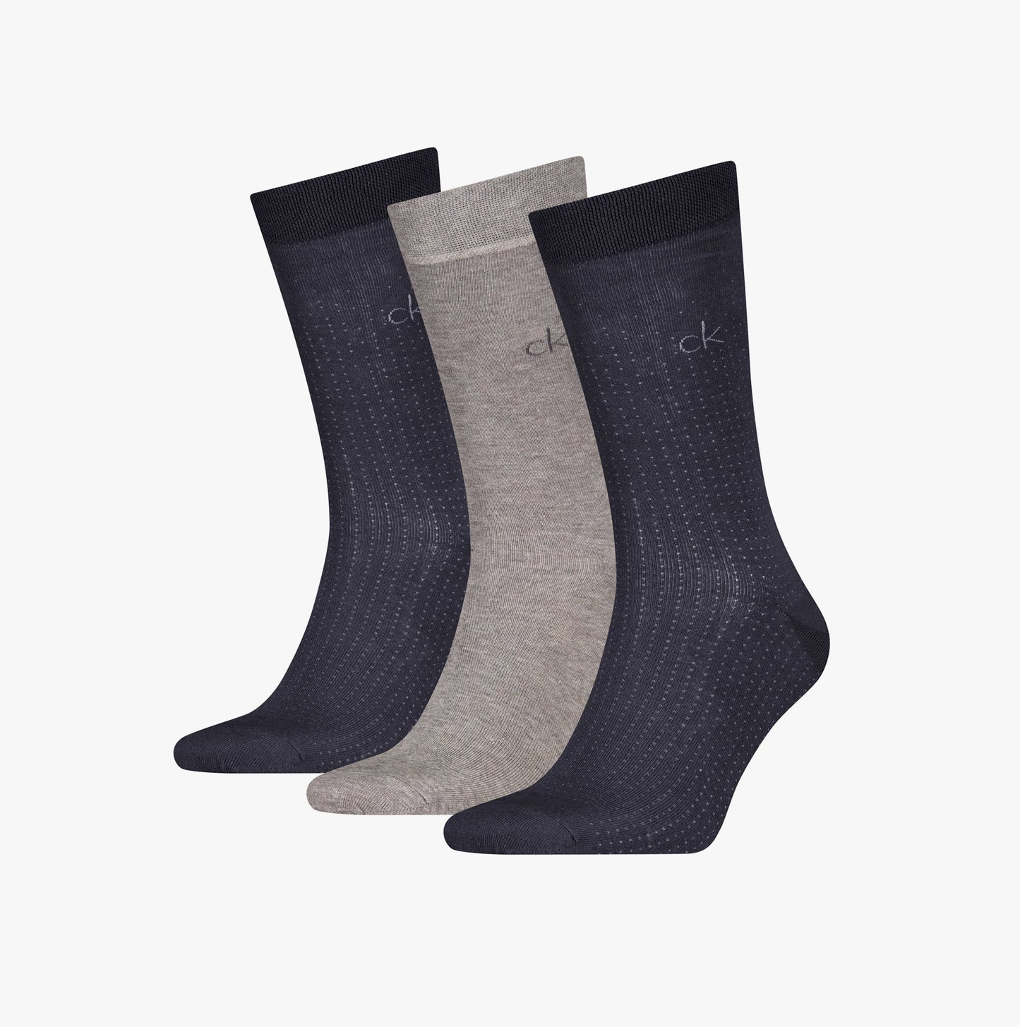 Calvin Klein 3 Pack Giftbox Dropknee Mens Socks Grey Combo