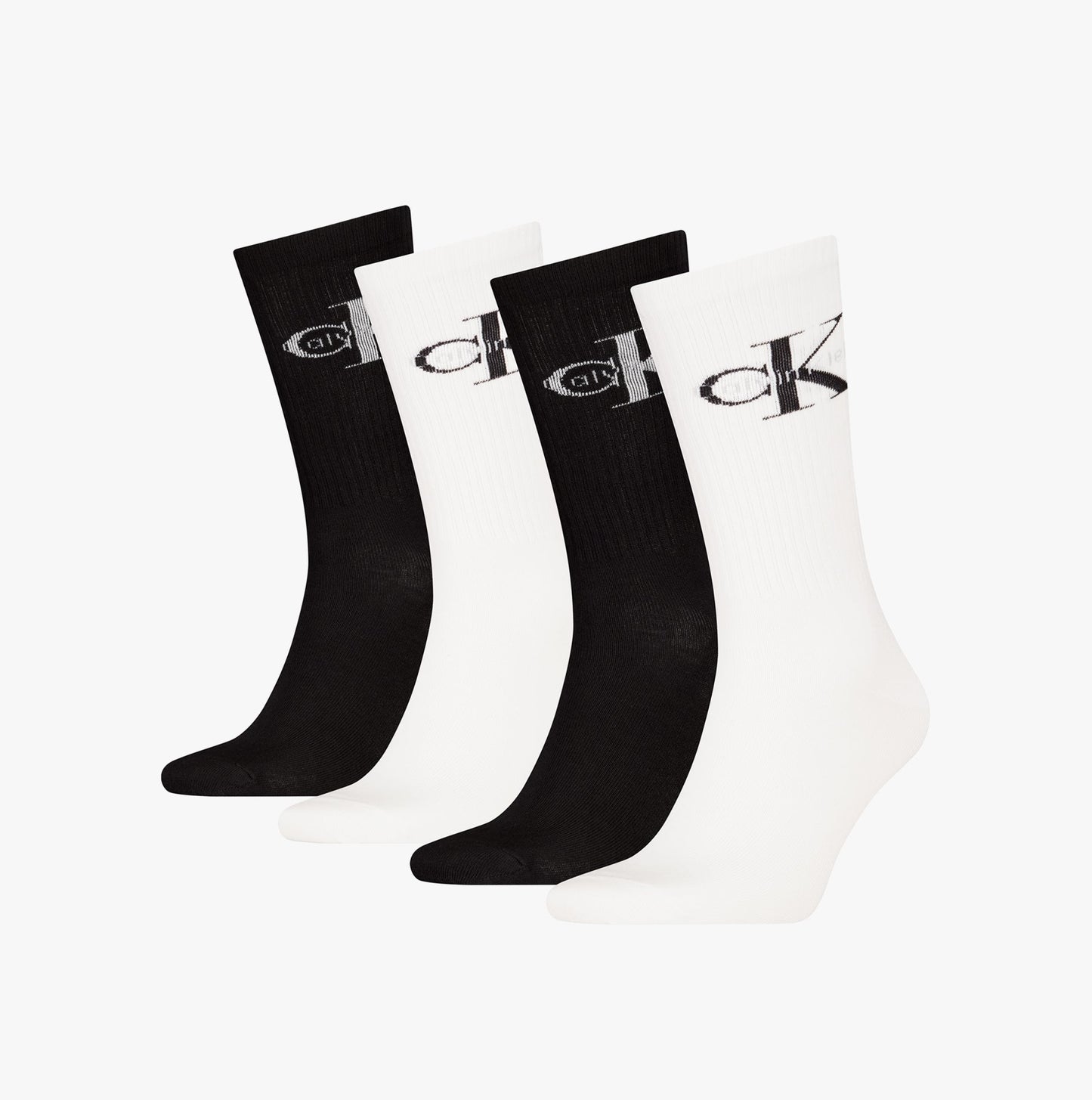 Calvin Klein 4 Pack Giftbox Monologue Mens Socks White/Black