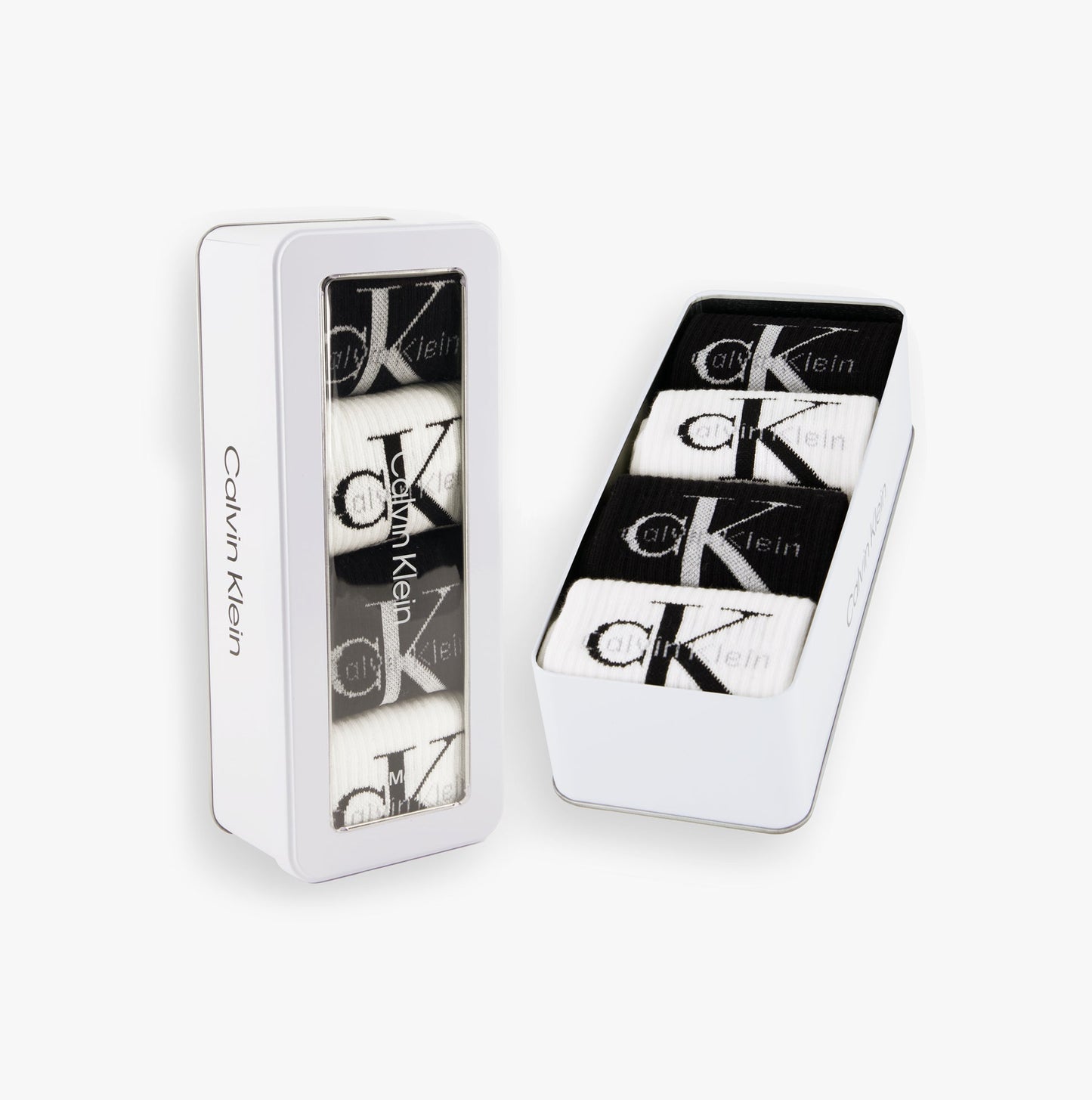 Calvin Klein 4 Pack Giftbox Monologue Mens Socks White/Black