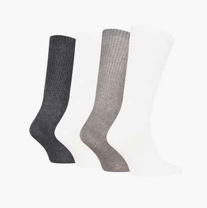 Calvin Klein 4 Pack Giftbox Monologue Mens Socks Grey Melange/White