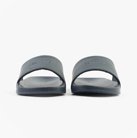 Calvin Klein POOL SLIDE W/ CK SQU Mens Sliders Calvin Navy