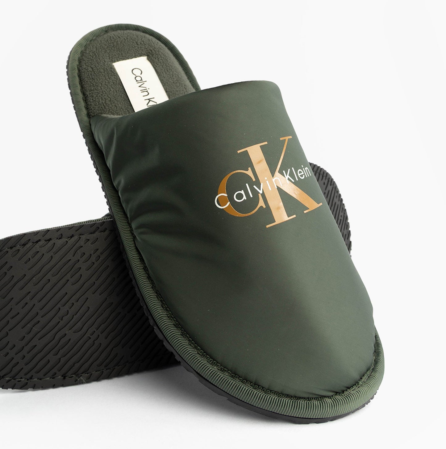 Calvin Klein HOTEL SLIPPER MONOLOGUE Mens Slippers Thyme