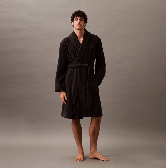 Calvin Klein COMFORT FRENCH TERRY Mens Bathrobes Black