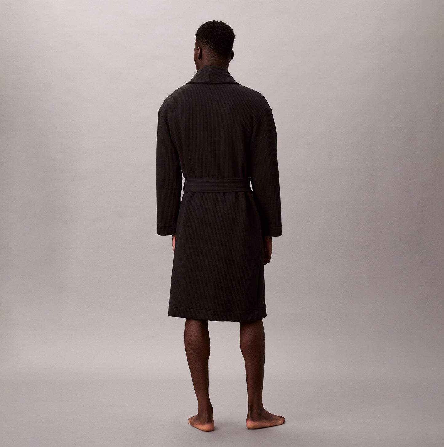 Calvin Klein QUILTED ROBE Mens Bathrobes Black