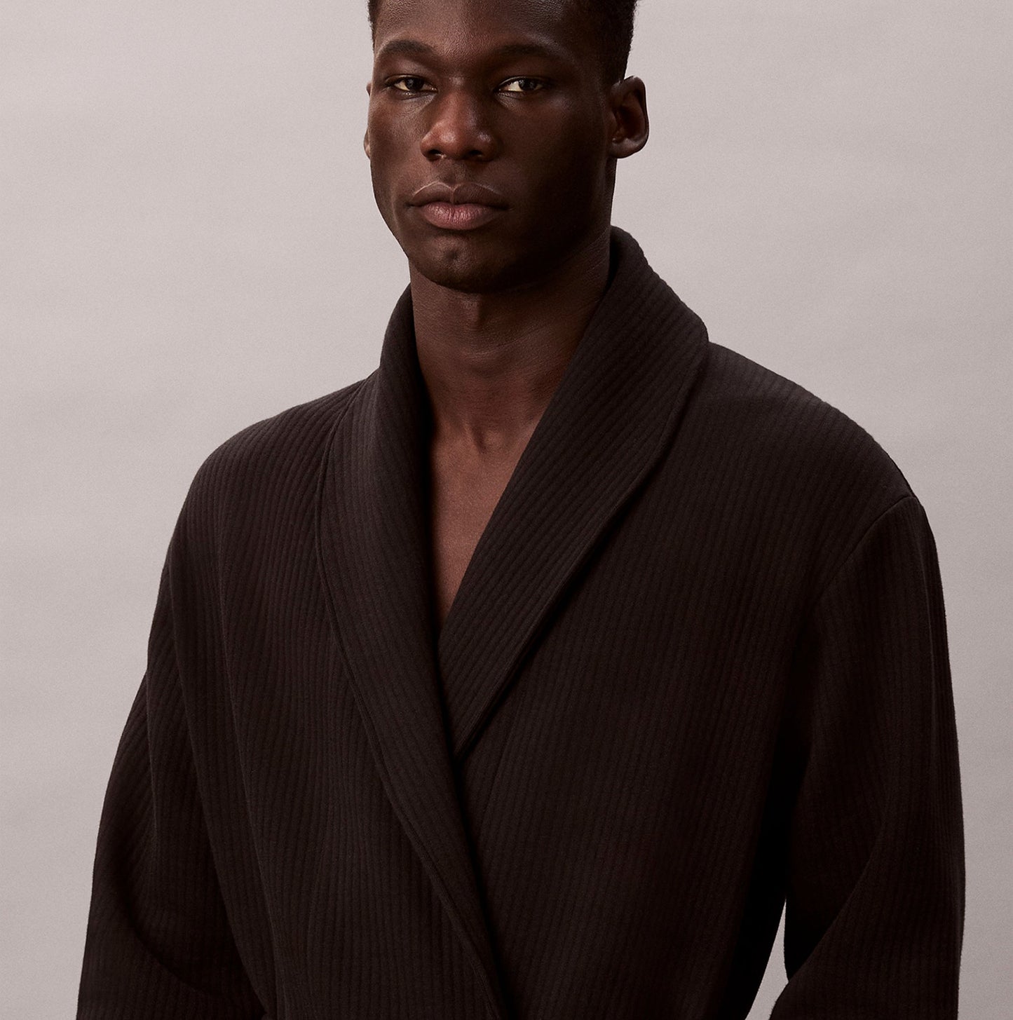 Calvin Klein QUILTED ROBE Mens Bathrobes Black