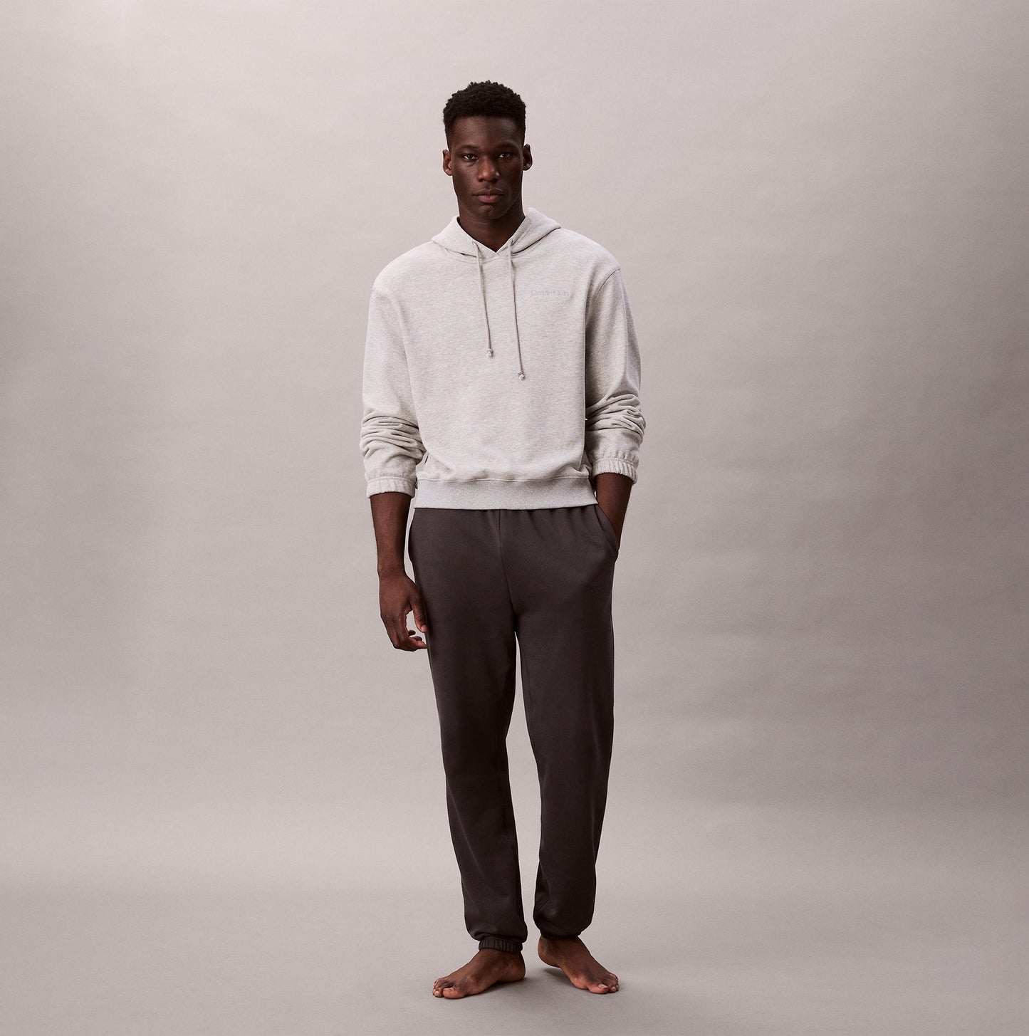 Calvin Klein L/S HOODIE Mens Hoodie Grey Heather