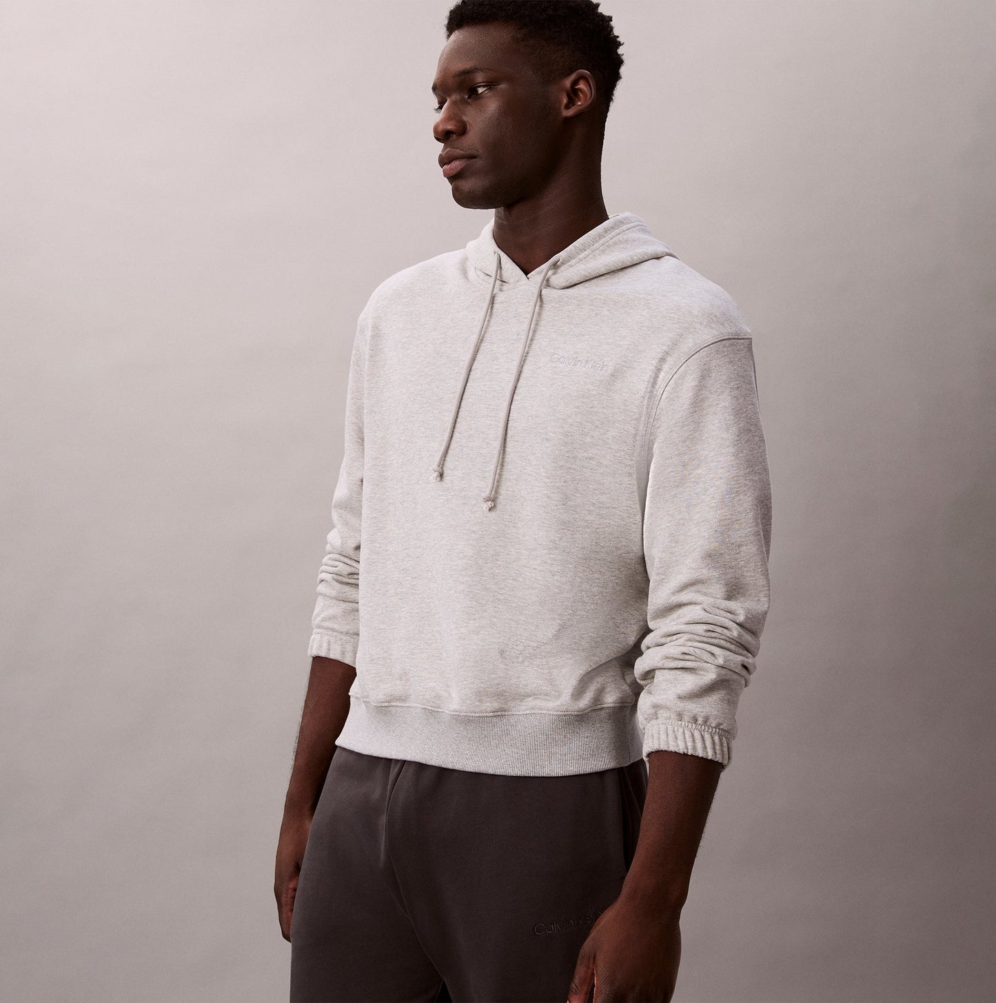 Calvin Klein L/S HOODIE Mens Hoodie Grey Heather