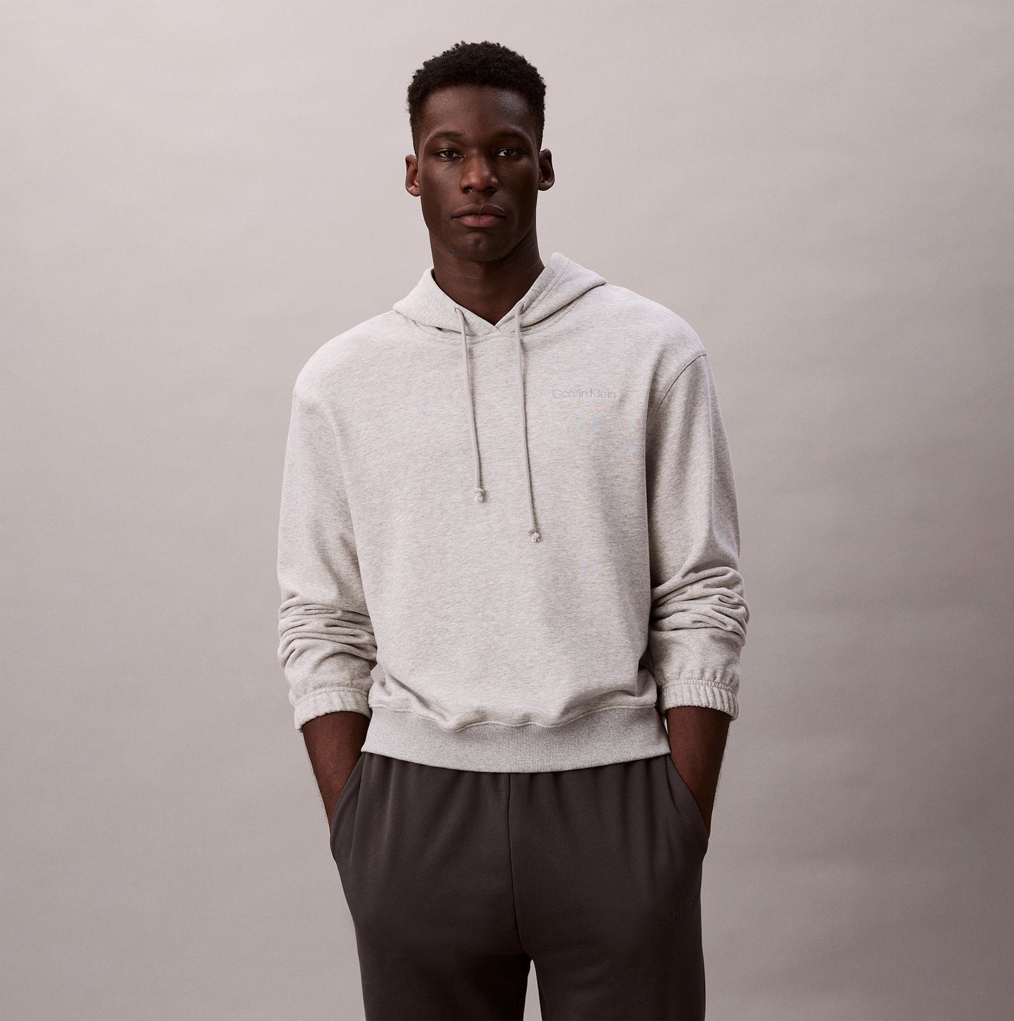 Calvin Klein L/S HOODIE Mens Hoodie Grey Heather