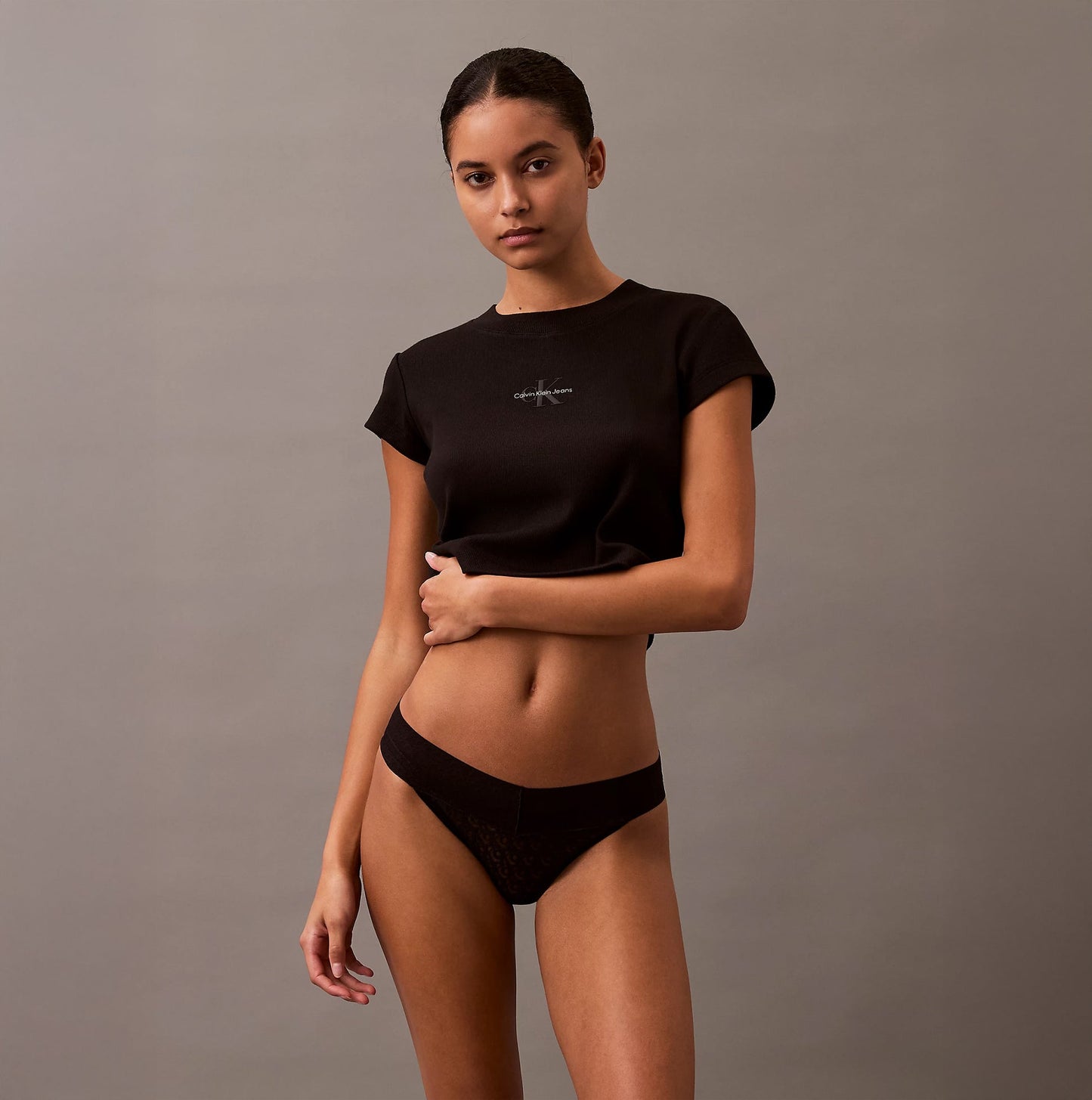 Calvin Klein ICON LOGO Low Rise Womens Bikini Briefs Black