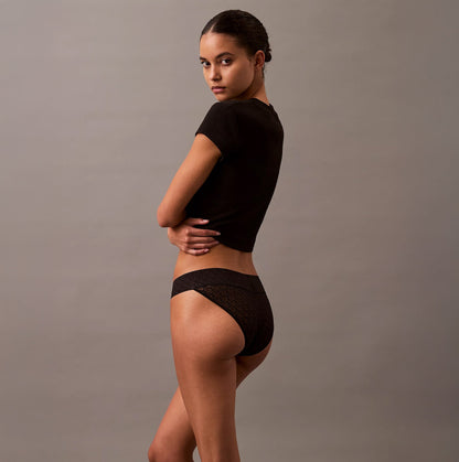 Calvin Klein ICON LOGO Low Rise Womens Bikini Briefs Black